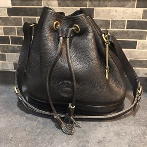 Authentic Dooney & Bourke Black pebble bucket bag